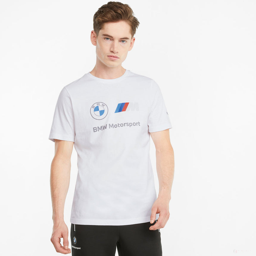 BMW T-shirt, Puma BMW MMS ESS Logo, White, 2021 - FansBRANDS®