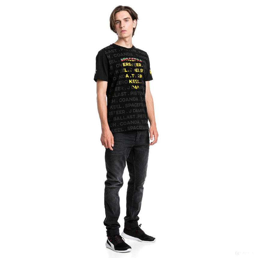 Ferrari T-shirt, Puma Big Shield Round Neck, Black, 2019 - FansBRANDS®