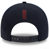 Dark blue baseball cap with adjustable snapback strap