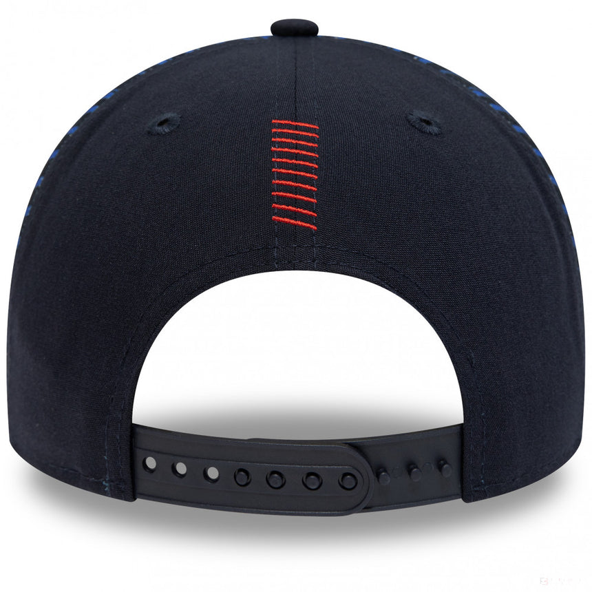 Dark blue baseball cap with adjustable snapback strap