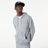 Los Angeles Lakers sweatshirt, hooded, fullzip, New Era, grey