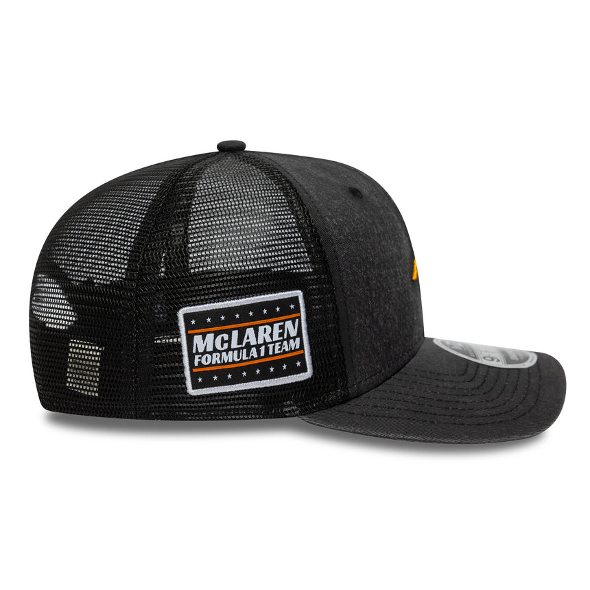 Mclaren cap, trucker, washed, New Era, 9FORTY, black