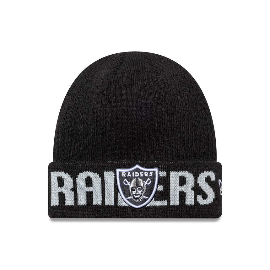 Las Vegas Raiders beanie, wordmark, New Era, black
