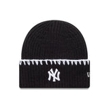 New York Yankees beanie, chunky topstitch, New Era, black