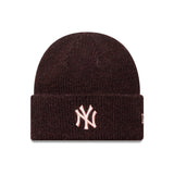 New York Yankees beanie, women's wide cuff, New Era, red