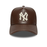 New York Yankees cap, leather, New Era, A-frame, brown