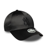 New York Yankees cap, satin bow back, New Era, 9FORTY, womens, black