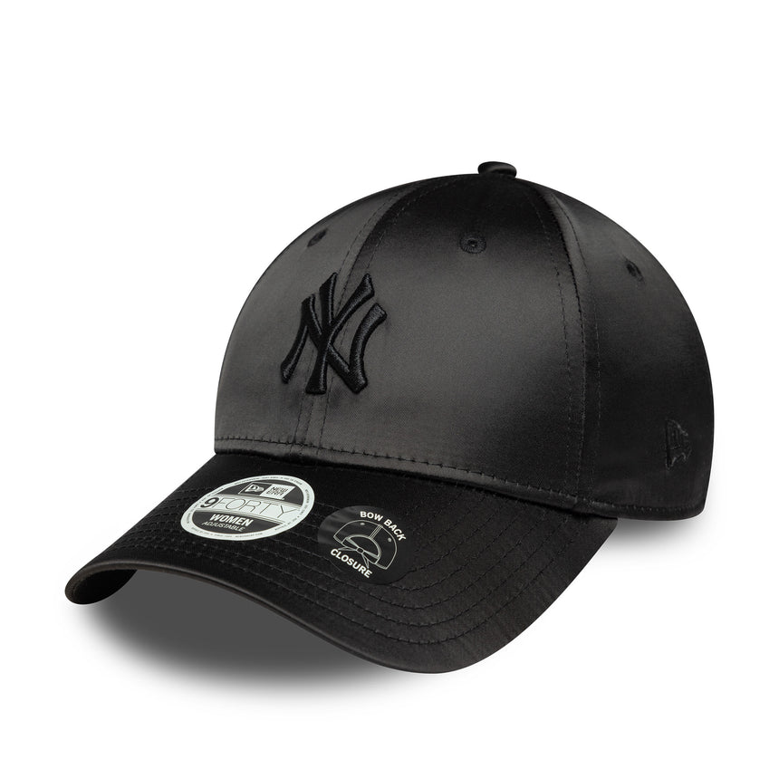 New York Yankees cap, satin bow back, New Era, 9FORTY, womens, black