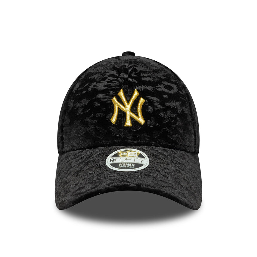New York Yankees cap, leo velour, 9FORTY, women, black