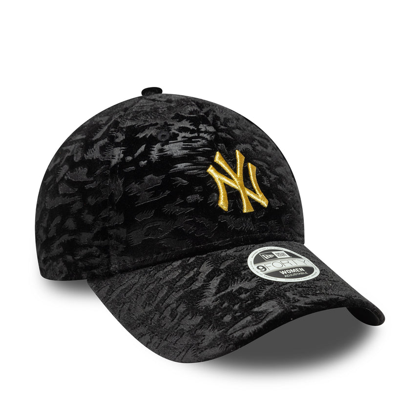New York Yankees cap, leo velour, 9FORTY, women, black