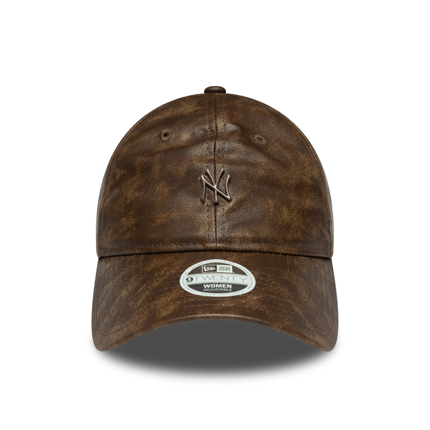 New York Yankees cap, PU leather, New York Yankees, 9TWENTY, brown, brown