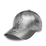 New York Yankees cap, metallic, New Era, 9FORTY, women, silver