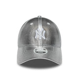New York Yankees cap, metallic, New Era, 9FORTY, women, silver