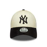 New York Yankees cap, faux suede, New Era, 9FORTY, beige-black