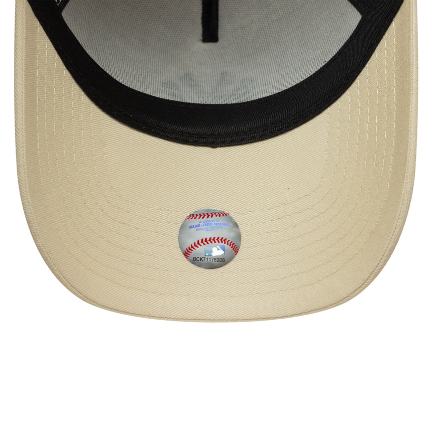 New York Yankees cap, beige SIDE PATCH, A-frame, New Era, 9FORTY, beige