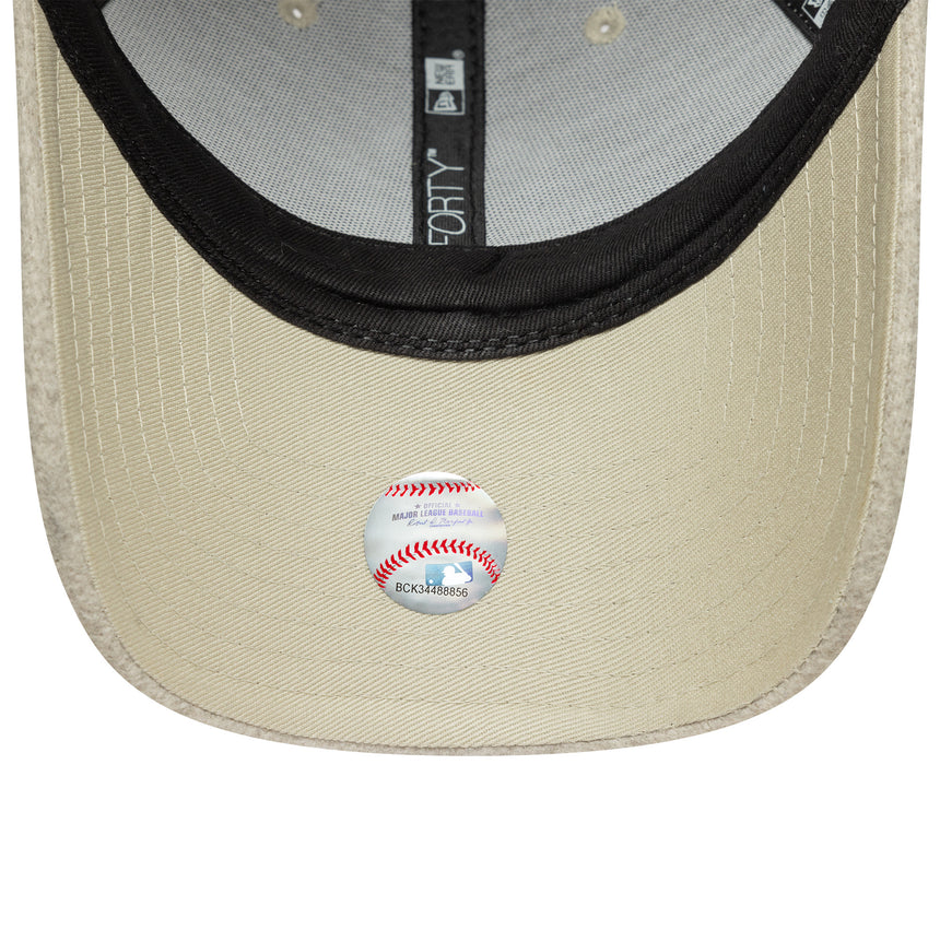 New York Yankees cap, Melton wool, 9FORTY, cream