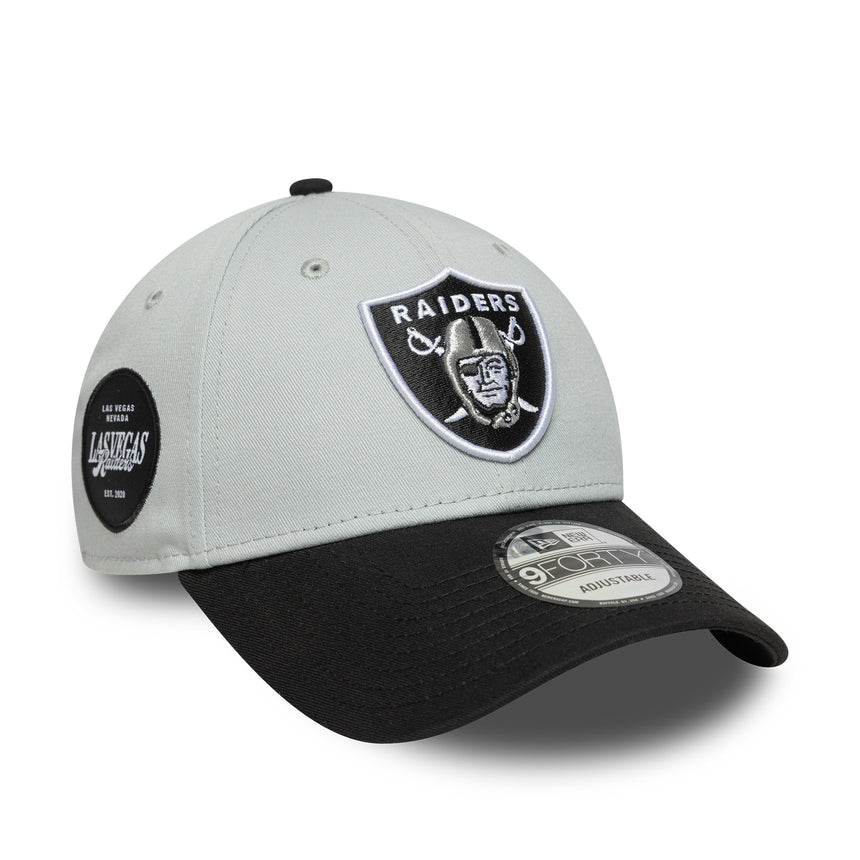 Las Vegas Raiders cap, dual-tone pin, New Era, 9FORTY, side-patch, black-white