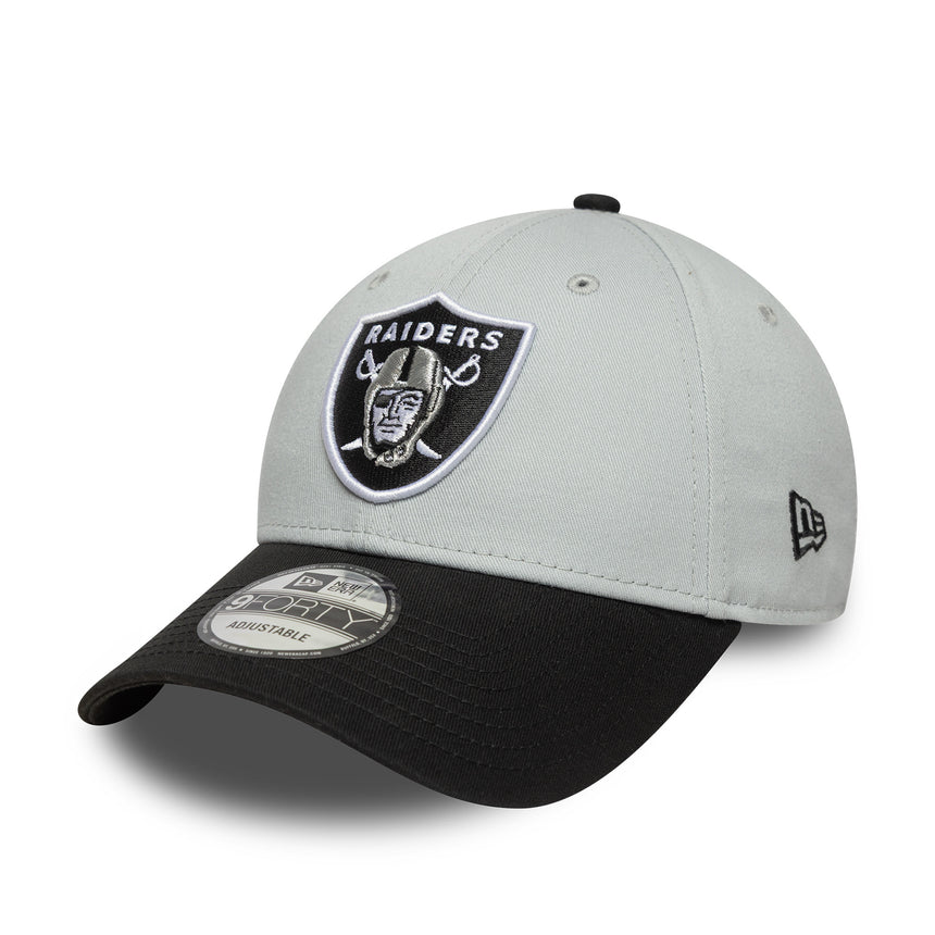 Las Vegas Raiders cap, dual-tone pin, New Era, 9FORTY, side-patch, black-white