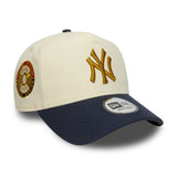 New York Yankees cap, patch, New Era, 9FORTY, A-frame, beige