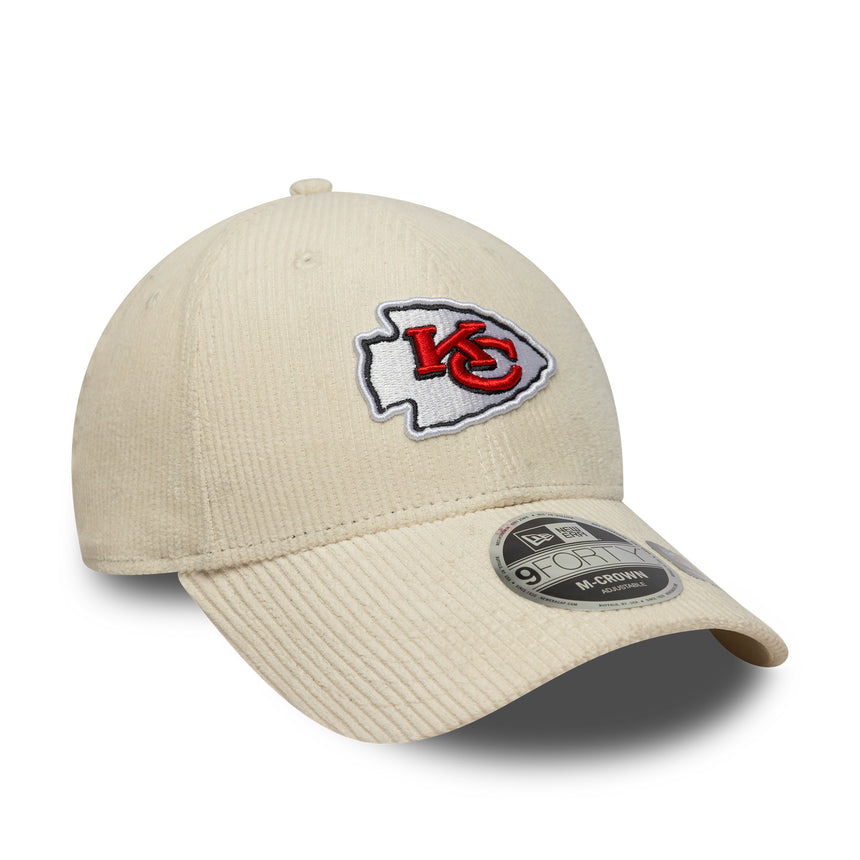 Kansas City Chiefs cap, cord, New Era, 9FORTY, beige