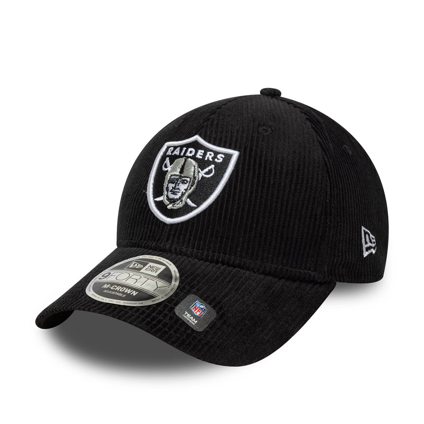 Las Vegas Raiders cap, cord, New Era, 9FORTY, black