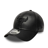 Chicago Bulls cap, PU MC, New Era, 9FORTY, plain, black
