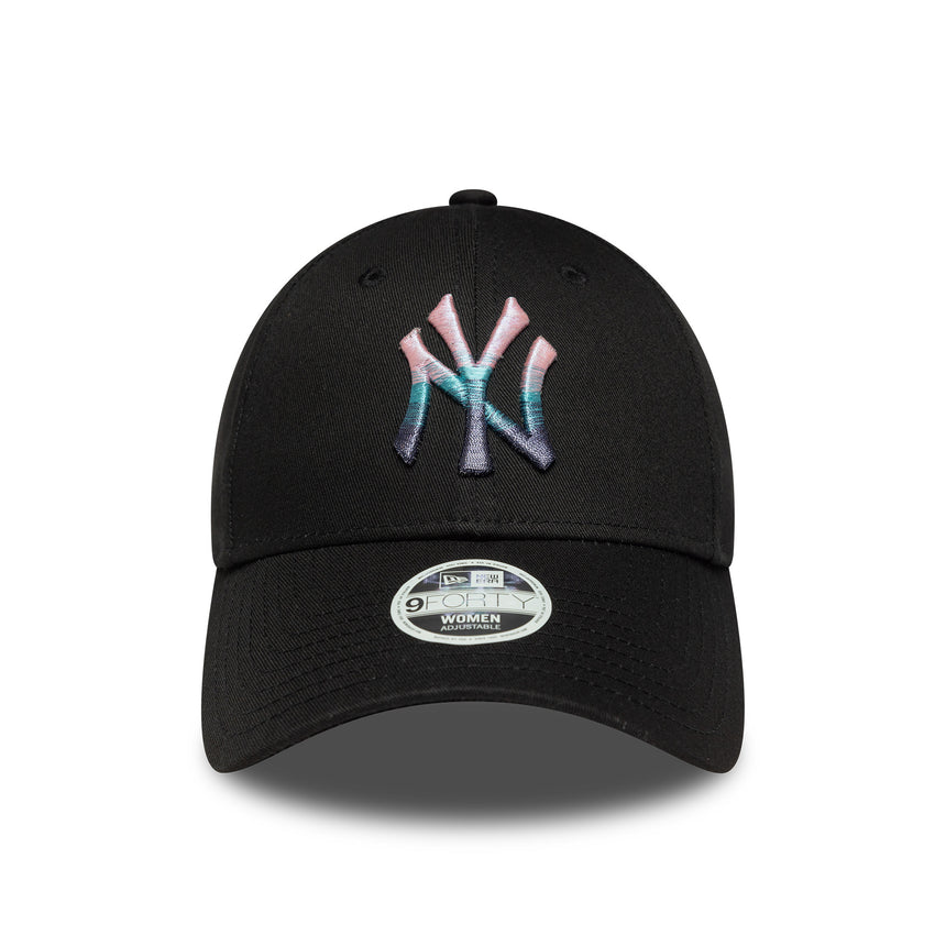New York Yankees cap, metallic logo, 9FORTY, black