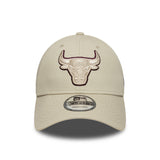 Chicago Bulls cap, TEAM OUTLINE pin, 9FORTY, grey