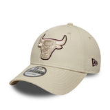 Chicago Bulls cap, TEAM OUTLINE pin, 9FORTY, grey