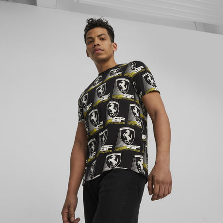 Ferrari t-shirt, Puma, Race AOP 2, black - FansBRANDS®