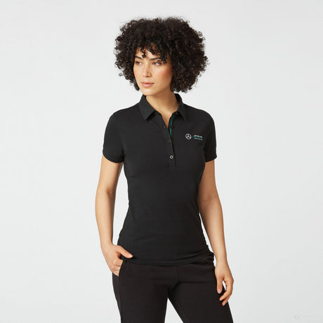 Mercedes Womens Polo, Classic, Black, 2022 - FansBRANDS®