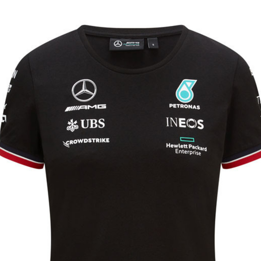 Mercedes Womens T-shirt, Team, Black, 2021