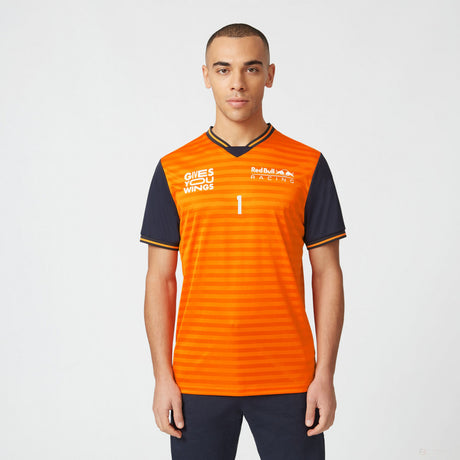 Orange T-shirt with Max Verstappen, standing view.