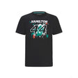 Mercedes Lewis Hamilton T-Shirt, LEWIS #44, Black, 2022 - FansBRANDS®