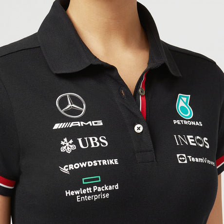 Mercedes Womens Polo, Team, Black, 2022 - FansBRANDS®