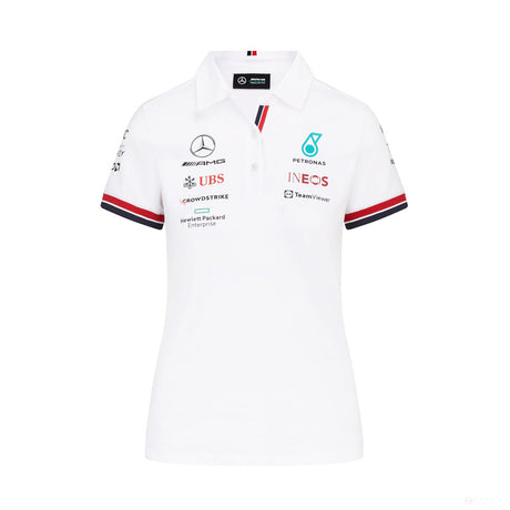 Mercedes Womens Polo, Team, White, 2022 - FansBRANDS®