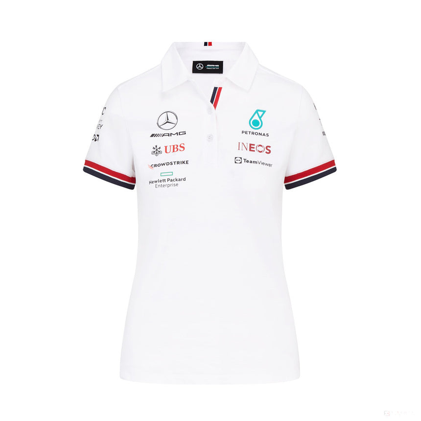 Mercedes Womens Polo, Team, White, 2022 - FansBRANDS®