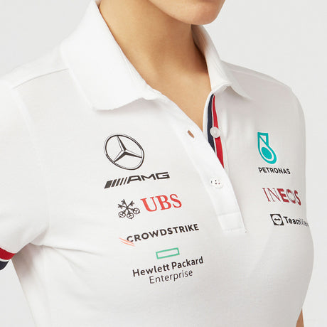 Mercedes Womens Polo, Team, White, 2022 - FansBRANDS®