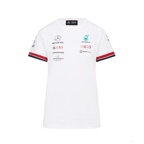 Mercedes Womens T-Shirt, Team, White, 2022 - FansBRANDS®