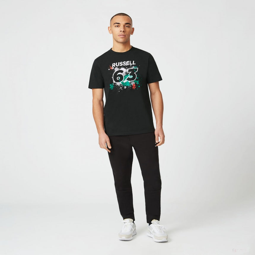 Mercedes George Russell T-Shirt, GEORGE #63, Black, 2022 - FansBRANDS®