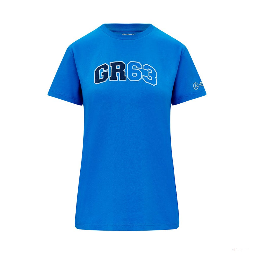 Mercedes Womens George Russell Logo Tee, Blue - FansBRANDS®