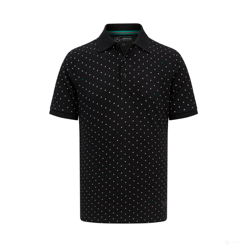 Mercedes Mens Polka Dot Polo, Black - FansBRANDS®