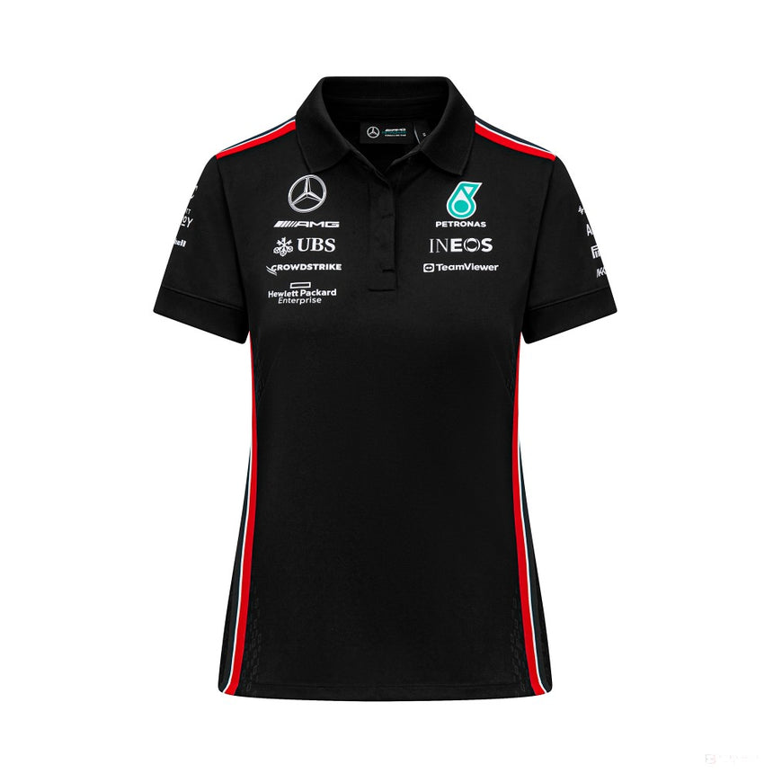 Mercedes Team Womens Polo, Black, 2023 - FansBRANDS®