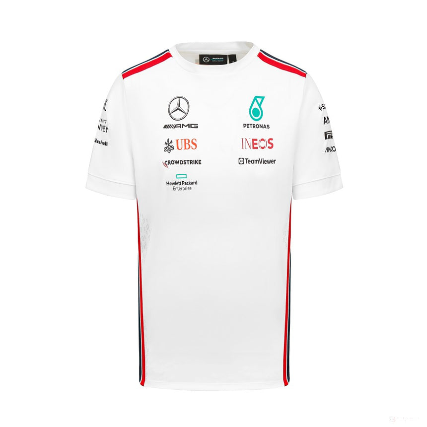 Mercedes Team Mens Driver Tee, White, 2023 - FansBRANDS®