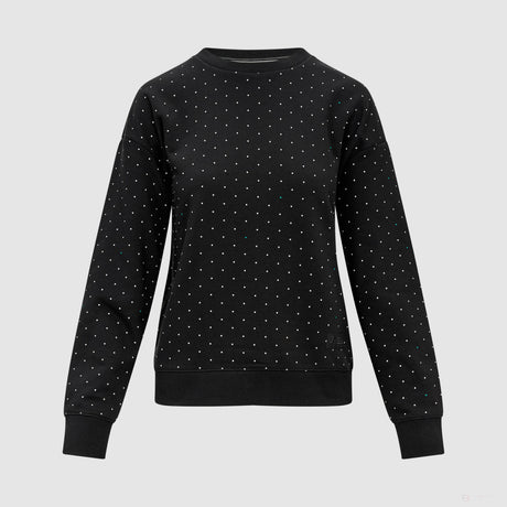 Mercedes Womens Polka Dot Crew Sweatshirt, Black - FansBRANDS®