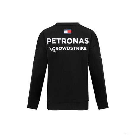 Mercedes Team Womens Crew Sweatshirt, Black, 2023 - FansBRANDS®