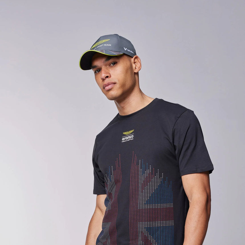 Aston Martin grey cap and t-shirt worn together