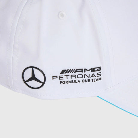 White cap with Mercedes and AMG Petronas logos