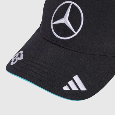 Mercedes cap front with logo and stripes