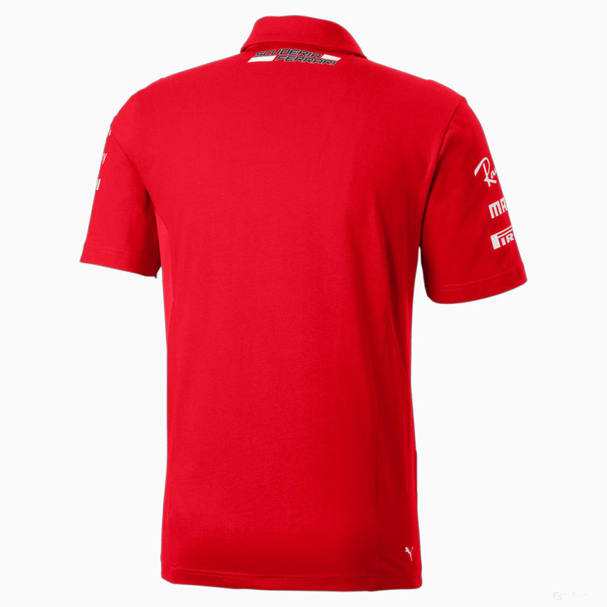Back of Ferrari polo shirt with branded details
